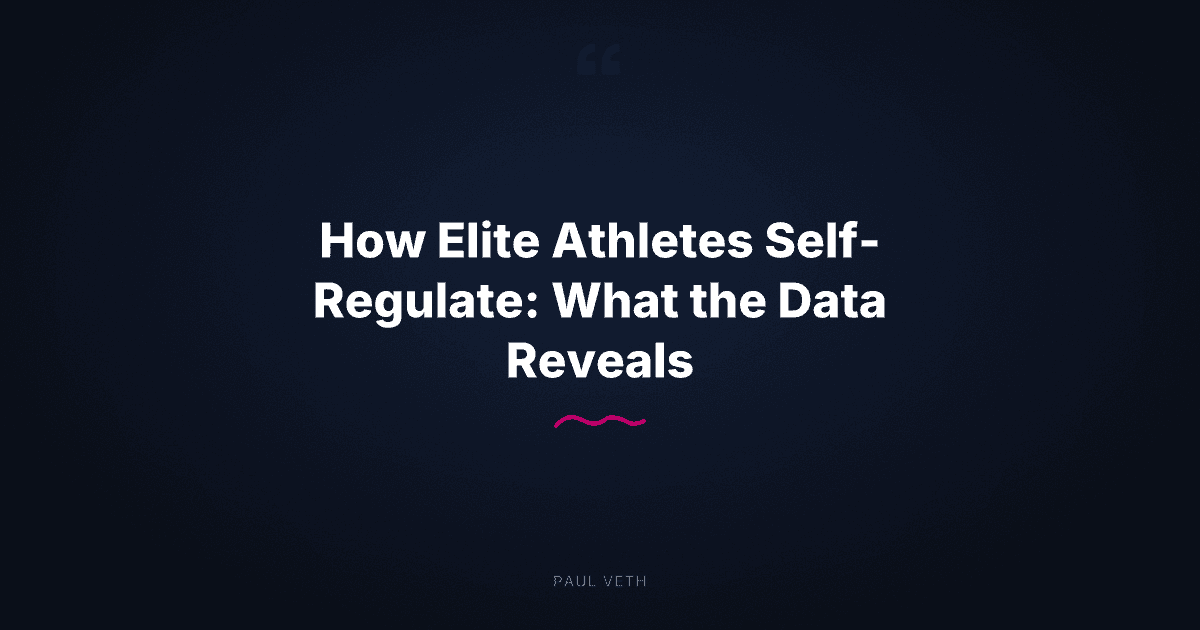 How Elite Athletes Self-Regulate: What the Data Reveals