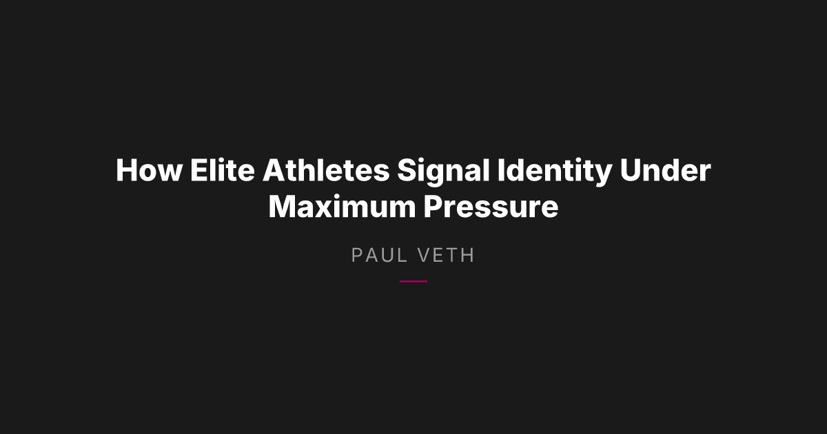 How Elite Athletes Signal Identity Under Maximum Pressure