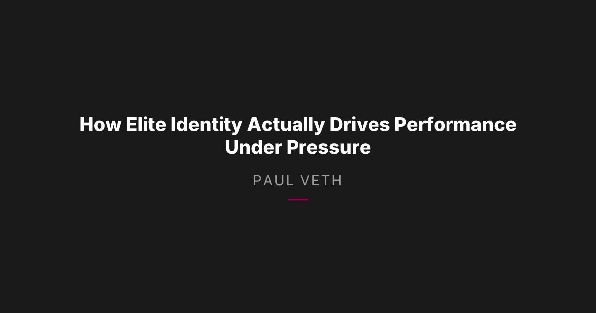 How Elite Identity Actually Drives Performance Under Pressure