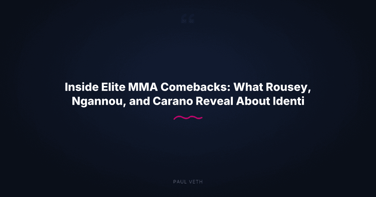 How Elite MMA Comebacks Actually Work: Identity Under Fire