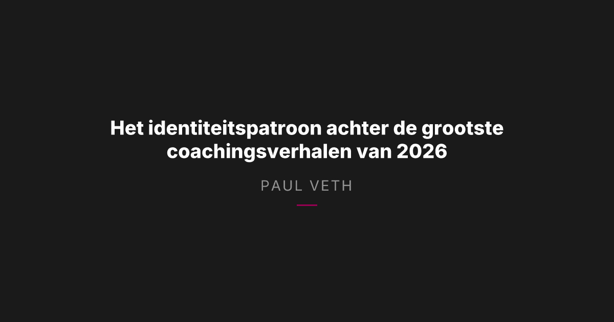 Laat het zien of verlies het: wat 2026 onthult over coachingsidentiteit