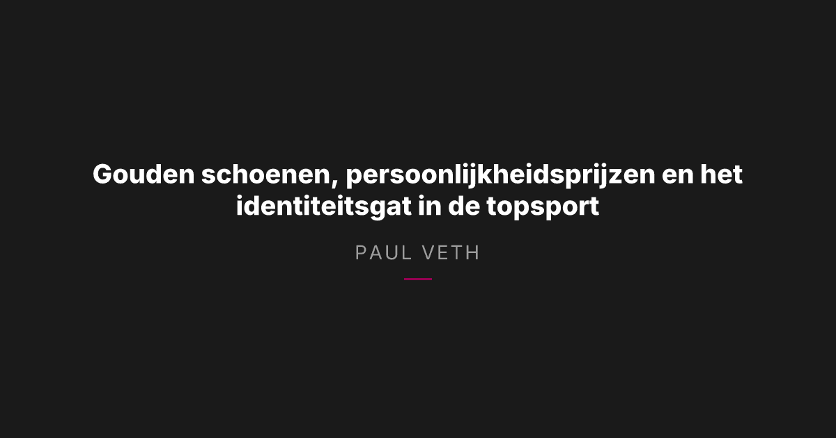 Hoe je als sporter laat zien wie je bent, nog voor het spel begint