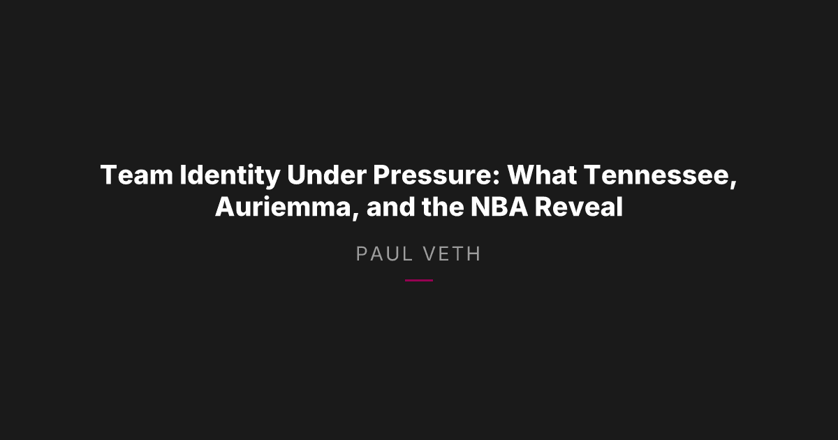 How Team Identity Under Pressure Actually Works in Elite Sport