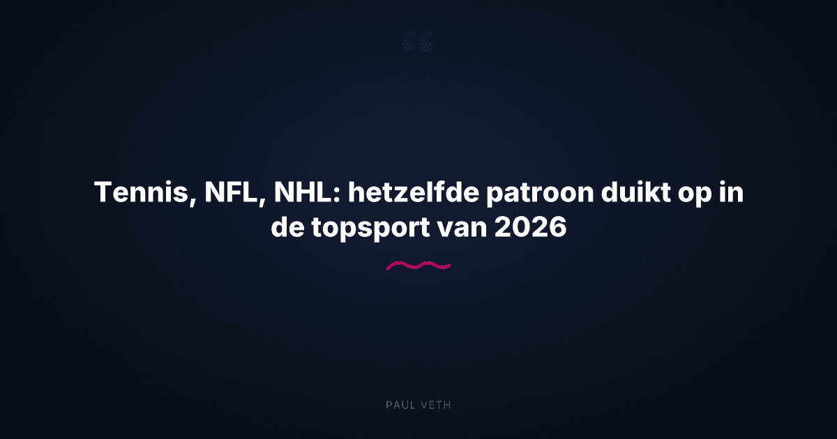 Topsport 2026: identiteit bepaalt wie standhoudt onder druk