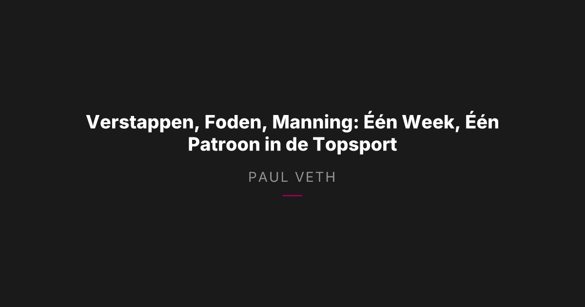 Topsport 2026: Wanneer Identiteit Bezwijkt