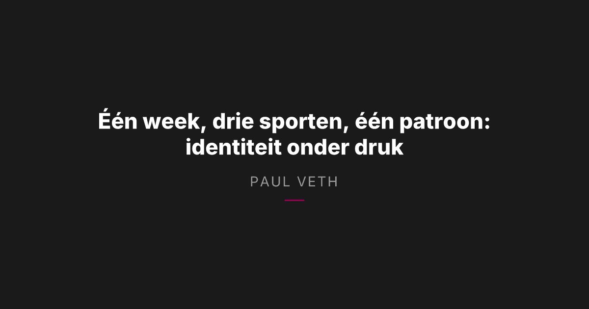 Topsporttendensen 2026: Identiteit onder druk